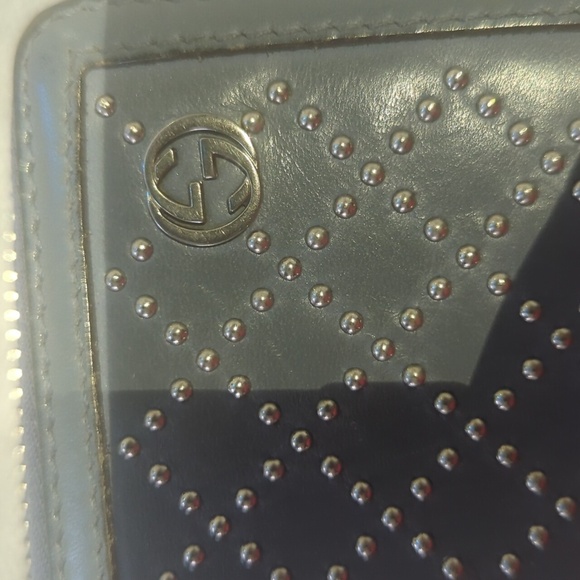Authentic Gucci Guccissima Studded Wallet – Gunmetal Gray leather Patent - Picture 12 of 14